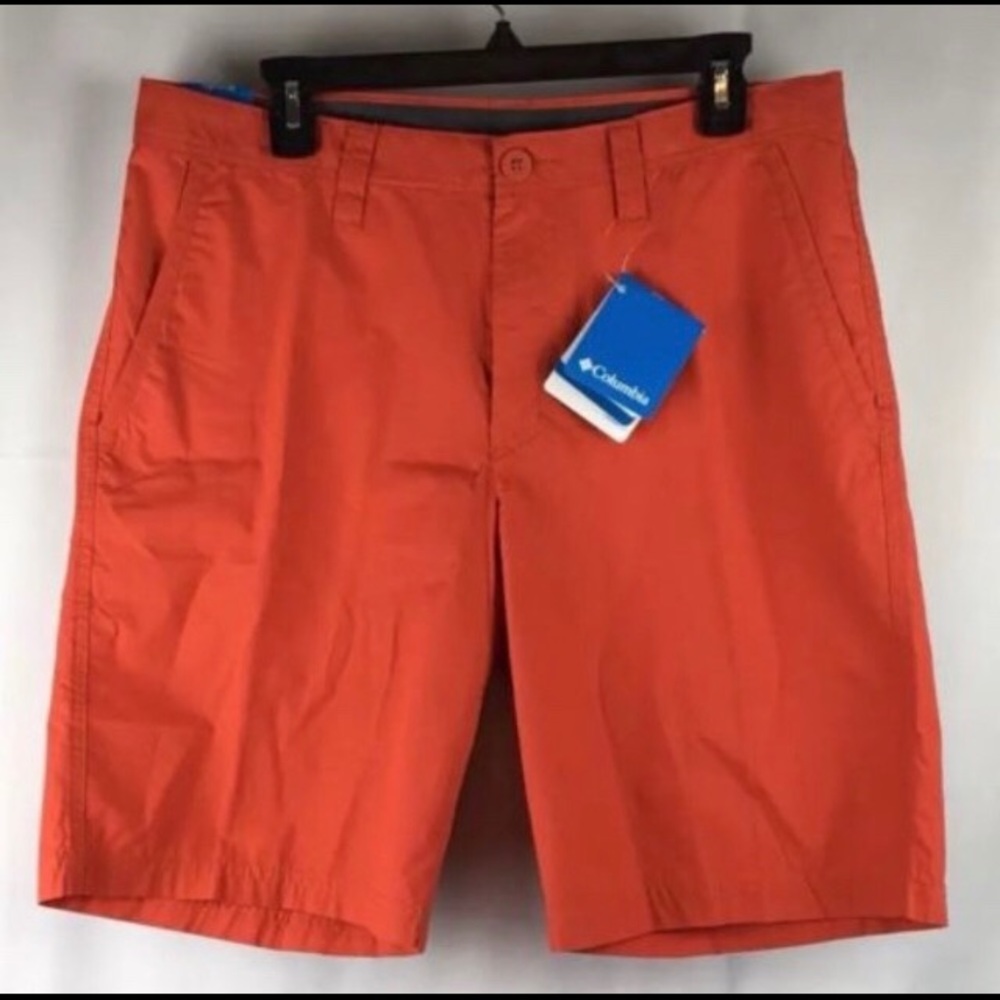 Columbia Orange Fishing Outdoor Shorts 34
